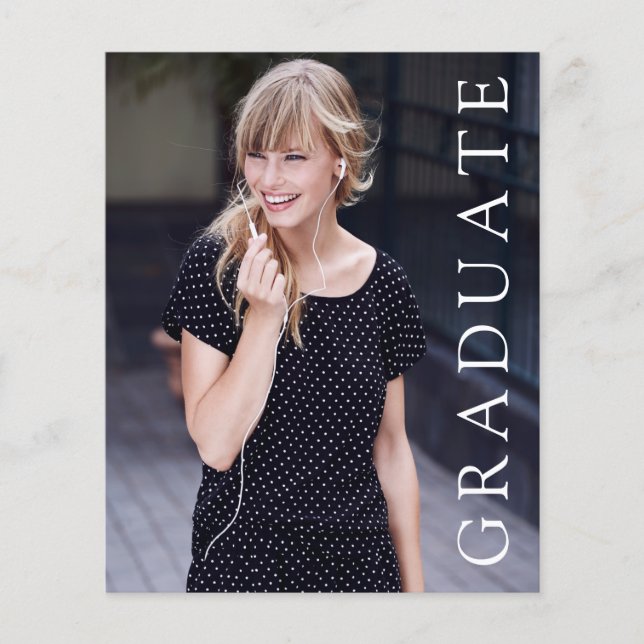 PAPER She Did It Photo Graduation Announcement (Front)