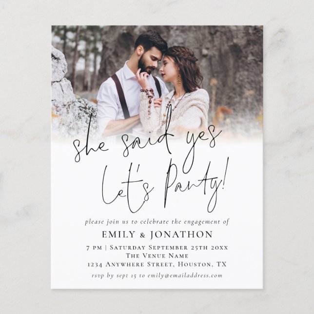 PAPER | She Said Yes Photo Engagement Party Invite (Front)