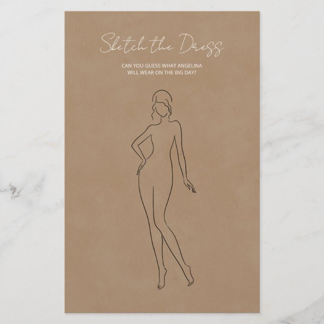 Paper Shees with the game "sketch the dress". (Front)