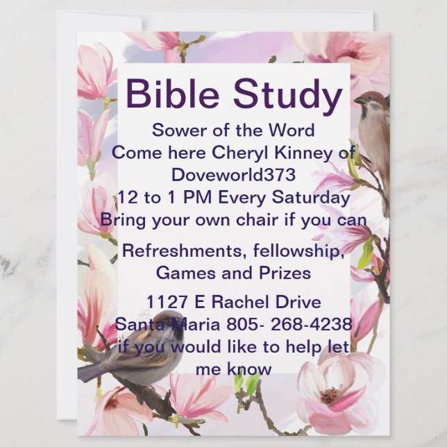 Paper Sheet Bible Study (Front)