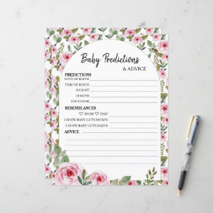 Paper Sheet game "Baby Predictions & ADVICE"