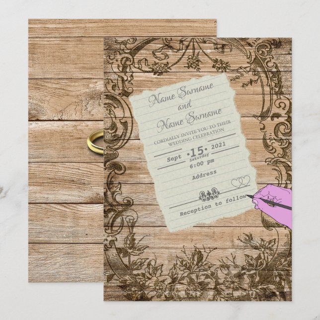 Paper sheet-hand invitation (Front/Back)