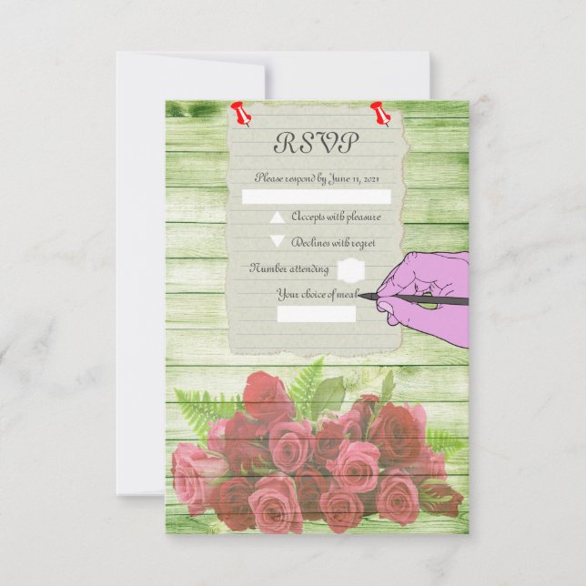 Paper sheet RSVP card (Front)