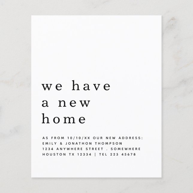 PAPER| Simple Moving New Home Details Flyer (Front)