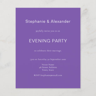 PAPER Simple Royal Purple Evening Party Invite