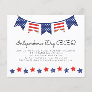 PAPER   Simple Stars Bunting 4th July BBQ Invite