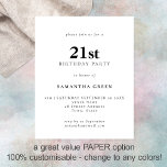 PAPER Simple Text Any Colour 21st Birthday Invite<br><div class="desc">PAPER Simple Text Any Colour 21st Birthday Invitation. A fully customisable,  value for money PAPER,  not card,  smaller 4.5 x 5.6 inch alternative supplied WITHOUT envelopes (A6 are the closest size to fit).</div>