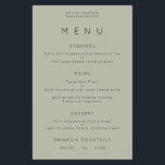 PAPER Simple Typography Soft Sage Wedding Menu<br><div class="desc">Simple Typography Soft Sage Wedding Menu. A great value PAPER (not card) alternative WITHOUT ENVELOPES at a budget price.  You can also change the font style and colours and the background colours on the front and back if you wish via the Click to Customise Further option.</div>