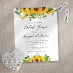 PAPER Sunflower Bridal Shower Brunch Invitation<br><div class="desc">Invite friends and family to honour the bride-to-be with this affordable Bridal Brunch invitation featuring a bouquet of sunflowers. Are you trying to organise an event on a strict budget? Don't worry we've got you covered! We've taken some of our most popular designs and created a true budget range, using...</div>