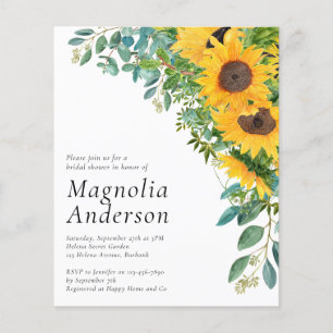 PAPER Sunflower Bridal Shower Invitation
