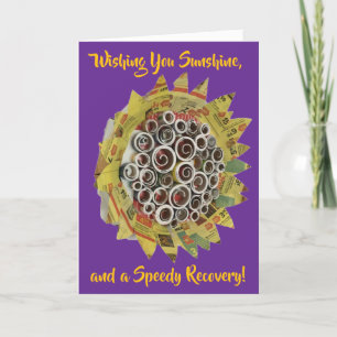 Paper Sunflower Quilling Folded Get Well Card