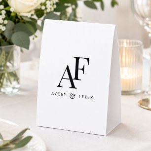 Paper Table Tent   Wedding Monogram Centerpiece