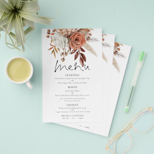 PAPER Terracotta Florals Rustic Wedding Menu