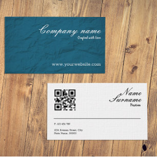 Paper texture turquoise jewelry QR Business Card