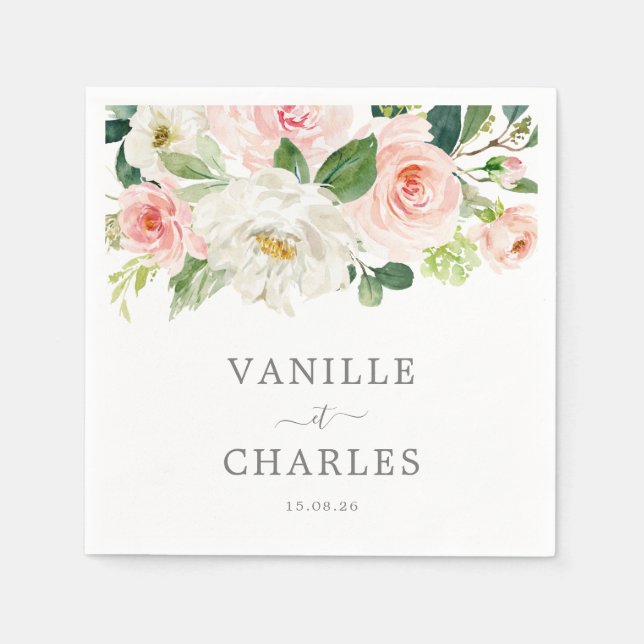 Paper Towel Wedding Towel With Flowers Napkin (Front)