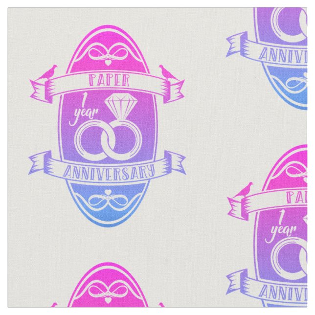 Paper traditional 1st First Wedding Anniversary Fabric (Close Up)