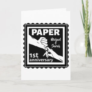 Paper traditional 1st wedding anniversary card