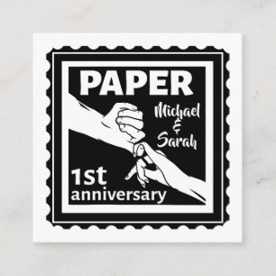 Paper traditional 1st wedding anniversary enclosure card