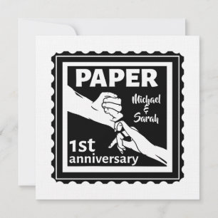Paper traditional 1st wedding anniversary invitation