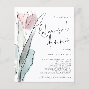 PAPER Watercolor Tulip Rehearsal Dinner Invite