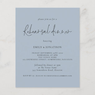 PAPER   Wedding Rehearsal Dinner Dusty Blue Invite