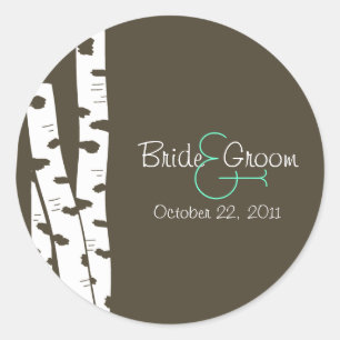 Paper White Birch Trees Classic Round Sticker