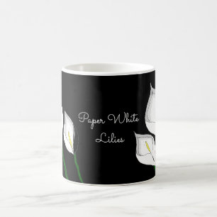 Paper White Lilies Coffee Mug