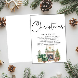 PAPER   Winter Wonderland Christmas fireplace Invitation