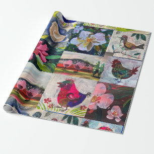 Paper  with birds and flowers