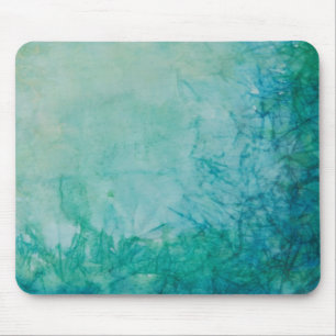 Paper With Blue, Green, And Black Paint Abstract Mouse Mat