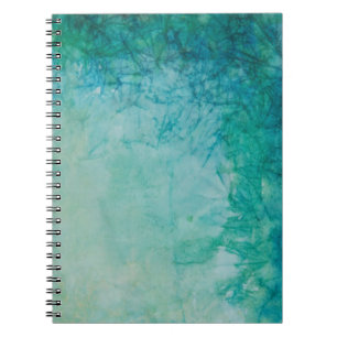 Paper With Blue, Green, And Black Paint Abstract Notebook