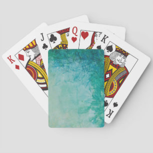 Paper With Blue, Green, And Black Paint Abstract Playing Cards