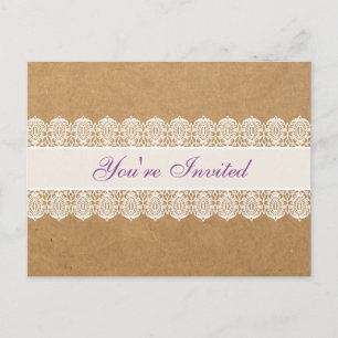 Paper with Delicate Lace -Chic Invite Purple