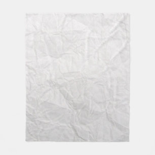 Paper wrinkled white cute texture fleece blanket