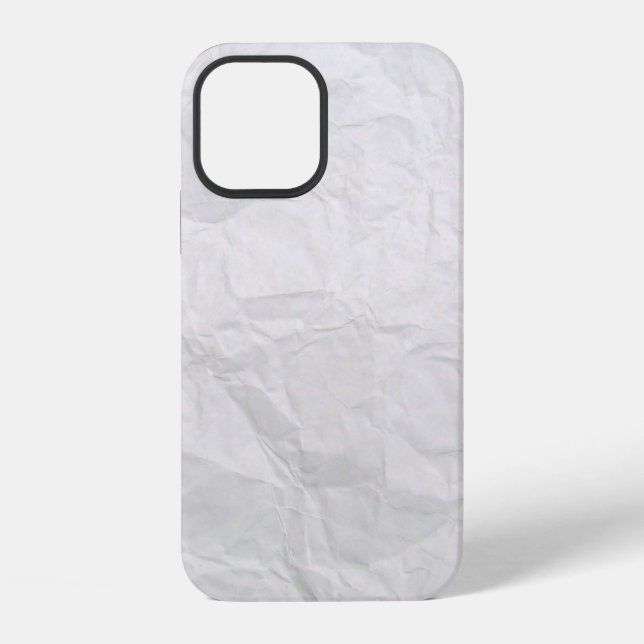 Paper wrinkled white cute texture iPhone case (Back)