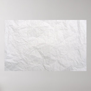 Paper wrinkled white cute texture poster