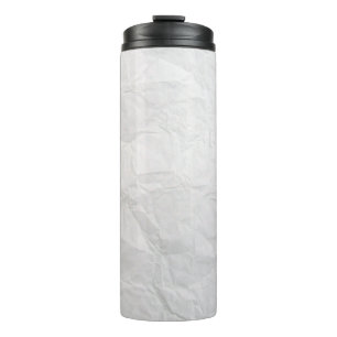Paper wrinkled white cute texture thermal tumbler