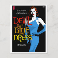 Paperback Postcard: Devil In A Blue Dress
