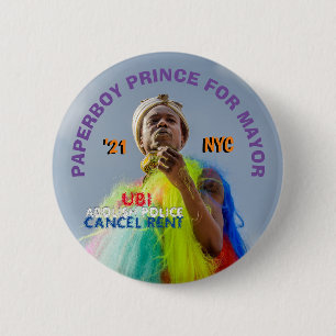Paperboy Prince for NYC Mayor 2021 6 Cm Round Badge