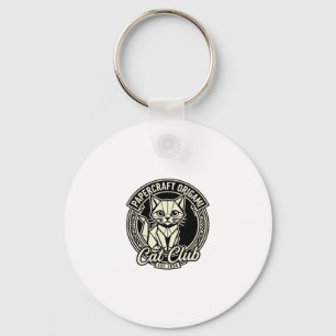 Papercraft Origami Cat Funny Cat Graphic - Papercr Key Ring
