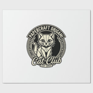 Papercraft Origami Cat Funny Cat Graphic - Papercr Wrapping Paper