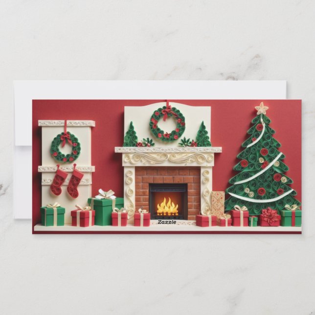 Papercraft Paper Quilling Christmas Card Photo (Back)