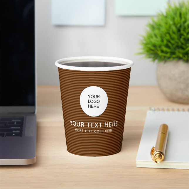 Papercup Business Logo Here Elegant Cute Coffee Paper Cups (Insitu)