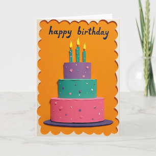Papercut Cake Birthday Card