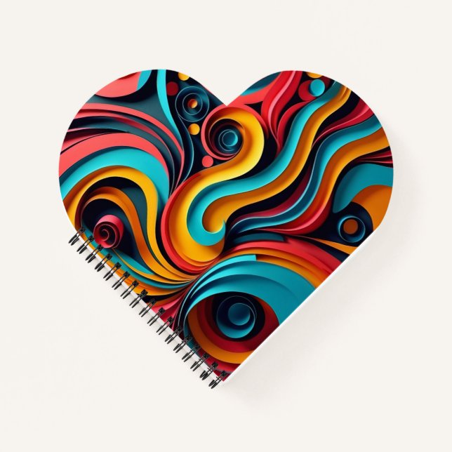  Papercut Colourful Waves Artwork Notebook (Front)