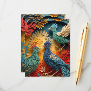 Papercut Fantasy Birds Enclosure Card