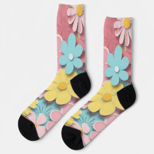 Papercut Flowers Socks
