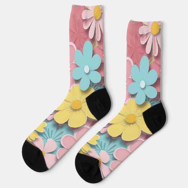 Papercut Flowers Socks (Left)