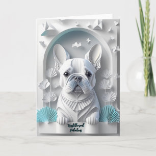 Papercut French Bulldog Illustration Holiday Card
