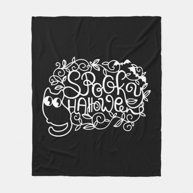 Papercut Halloween Spooky Halloween Fleece Blanket (Front)